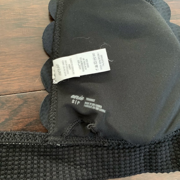 Aerie Waffle Scalloped Tie Longline Triangle Bikini Top - Picture 4 of 6